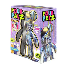 Pour Palz Набір для творчості Флюїд Арт - Ведмедик "Металевий синій" S3 Metallic ToyMonster Art.GS-G25022 - мініатюра 5