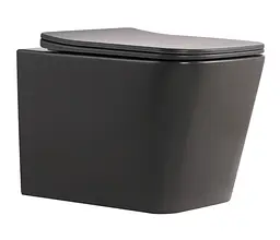 Унітаз підвісний Qtap Tern Ultra Quiet, Anthracite, з сидінням Slim Duroplast / Soft-close / Quick Release QTTER26AN48999