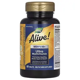 Вітаміни та мінерали Nature's Way Alive! Once Daily Men's 50+ Ultra Potency, 60 таблеток - мініатюра 2