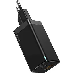 Зарядний пристрій Baseus GaN Mini Quick Charger 45 W with Cable Type-C to Type-C чорний (CCGAN-Q01) - мініатюра 2