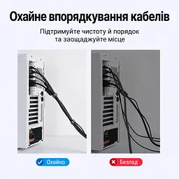 Стрічка-липучка для кабелів у рулоні Vention завдовжки 1 м завширшки 11 мм кабельна стяжка Velcro велкро з можливістю обрізання та повторного використання чорна (KAABA) - мініатюра 5
