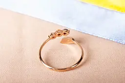 Каблучка з червоного золота з фіанітами 19 K-0004 - мініатюра 3