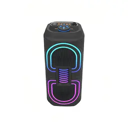 Портативна бездротова Bluetooth колонка акумуляторна 2x10 Вт FM-радіо міні валіза з RGB LED підсвічуванням 20W 39x16x16см UKC MS-3640BT - мініатюра 7