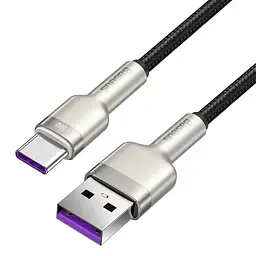 Кабель Baseus Cafule Metal Data Cable USB to USB-C 1m Black (CAKF000101) [86016] - мініатюра 2