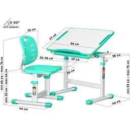 Комплект меблів Evo-kids Evo-06 Ergo Green: стіл+стілець (Evo-06 Ergo Z)  - мініатюра 3