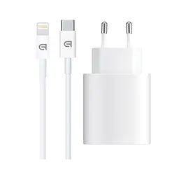 Зарядний пристрій Armorstandart AMHJ83 20W USB-C White + cable USB-C to Lightning (ARM77724)