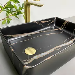 Умивальник VBI Velletri black stone matt накладний VBI-015902, Чорний матовий - мініатюра 4