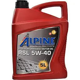 Олива моторна синтетична Alpine RSL 5W-40 API SN/CF A3/B4 MB-229.3 Porsche A40 5 л (23454)