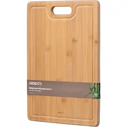 Дошка кухонна Ardesto Midori з жолобом бамбук 33х24х1.5 см (AR1433BAM) - мініатюра 3