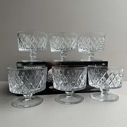 Набір скляних креманок Happyware Rhomb для морозива закусок десертів на ніжці 6 шт 265 мл Прозорий - мініатюра 3