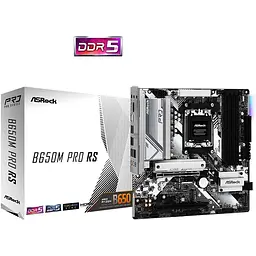 Материнська плата ASRock AM5 B650M Pro RS, B650, 4xDDR5, Int.Video (CPU), 4xSATA3, 2xM.2, 1xPCI-E 4.0 x16, 1xPCI-E 3.0 x16, ALC897, 1 9xUSB3.2/8xUSB2.0, HDMI/DP, CrossFire, MicroATX - мініатюра 2