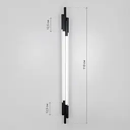 Чорний трубчастий стіновий LED світильник у корпусі 110 см Line F Арт. WJ351/1100 BK - мініатюра 2