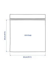 Пакети для зберігання продуктів IKEA багаторазові з застібкою, 2,5 л, прозорі/помаранчеві, 25 шт - мініатюра 4
