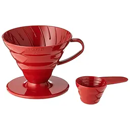 Пуровер пластиковий Hario V60 01, червоний (VD-01R) - мініатюра 2