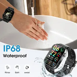 Смарт-годинник STECEi 1.85" HD з Bluetooth-дзвінками, пульсометром, моніторингом сну та 110+ спортивними режимами чорний - мініатюра 4