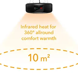 Обігрівач інфрачервоний підвісний Trotec IR 1550 SC 1500W + LED Black (1410003812) - мініатюра 8