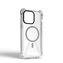 Чехол-накладка для Apple iPhone 14 Pro Max, Bounce, прозрачный, матовый, противоударный защитный чехол из TPU с магнитом для беспроводной зарядки, защита всего корпуса, бортик вокруг дисплея, амортизирующие вставки, ArmorStandart (ARM75246) - мініатюра 2