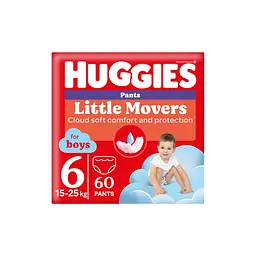 Підгузки Huggies Little Movers/Pants 6 (15-25 кг) Box для хлопчиків 60 шт (5029053564142)