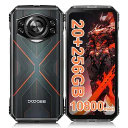 Смартфон Doogee S Cyber 8/256 Gb NFC акб 10800 мА·год black red (чорний з червоним) - мініатюра 2