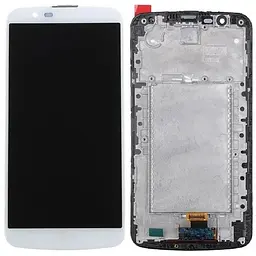 Дисплей LG K410TV K10 TV /K430TV білий, з мікросхемою, PRC, з рамкою