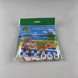 Скатертина одноразова Вишиванка біла 105x200 см 1 штука для святкового столу та тематичного оформлення - мініатюра 3