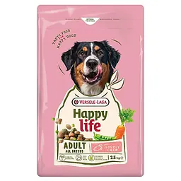 Сухий корм для собак усіх порід Happy Life Adult with Lamb Хеппі Лайф Ягня 2.5 кг