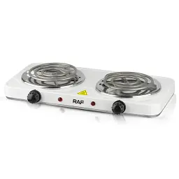 Електроплита настільна RAF R.8020B 2 конфорки спіраль 2000W White (3_02421)