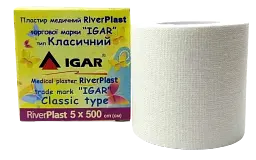 Пластир катушка медичний Igar RiverPlast Класичний 5 x 500 см. Бавовняна основа