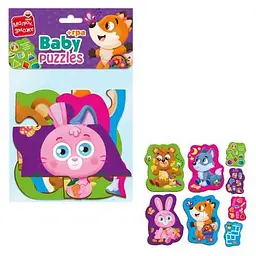 Бебі пазли MAXI з грою "Лісові звірі" VT1722-22 Vladi Toys, в пакеті (4820234764570)