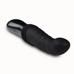 Пульсатор Blush Temptasia - Lazarus Thrusting Dildo - Black, ребристий стовбур, 3 швидкості