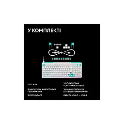 Клавіатура Logitech G512 X 98 Tactile Switch RGB USB UA White (920-014003) - мініатюра 11