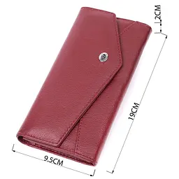 Гаманець для жінок із натуральної шкіри з геометричним клапаном ST Leather 22547 бордовий - мініатюра 7