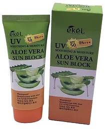 Солнцезащитный крем Ekel UV ALOE AMPULE SUN BLOCK с алоэ