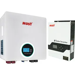 Система зберігання енергії Must PV18-3224 VPM II Series 24 В 3.2 кВт + 1 АКБ LP16-24200 5.1 кВт·год (25.6 В/200 А·год/5120 Вт·год) [176578]