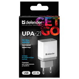 Зарядний пристрій Defender UPA-21 white, 1xUSB, 5V / 2.1A (83571) - мініатюра 4