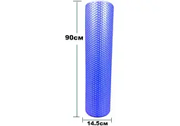 Масажний ролик EasyFit Foam Roller 90 см Синій - мініатюра 3