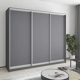 Шафа-купе тридверна MebelStar Комбо AL 3ДСП 240x45x210 см Антрацит (MBS-3156)