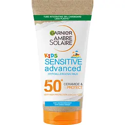 Сонцезахисне молочко з керамідами для дітей Garnier Ambre Solaire Kids Sensitive Кідс дуже високий ступінь захисту SPF 50+ 175 мл