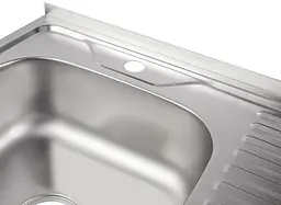 Кухонна мийка Brinex 6060-L 0.6 мм, накладна BRIN6060LSAT06 - мініатюра 5