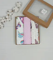Пелюшки дитячі a.l.babybox Горох 50х80 см 3 шт. Біло-рожевий (NA 18169576)