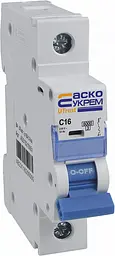 Модульний автоматичний вимикач 1р - 16А - С - UTrust АСКО-УКРЕМ (A0010210051) - мініатюра 2