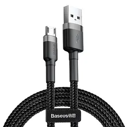 USB кабель Baseus Cafule for Micro 2.4A/1m Сіро-чорний CAMKLF-BG1