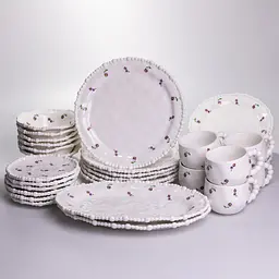 Столовий сервіз Yiwu Pearl YY78-4A порцеляновий, 32 предмети на 6 персон з рельєфним декором та квітами - мініатюра 8