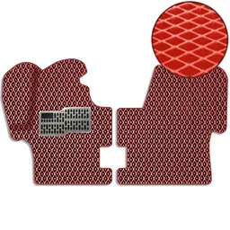 3D Килимки у салон EVA для Volkswagen Transporter T4 1+2 1990-2003 з підп'ятником Червоні 2 шт