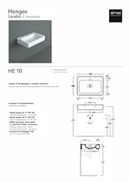 Умивальник Simas Henges 70 см Glossy white Білий HE10 - мініатюра 4