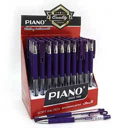 Ручка масляна грип Piano, фіолетова, 50 шт., 350PT-VIO