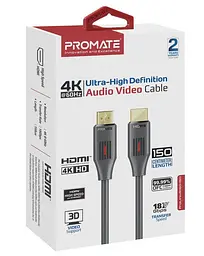 Кабель Promate HDMI-HDMI V 2.0 1.5 м (prolink4k60-150) - мініатюра 2