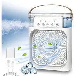 Вентилятор кондиціонер зволожувач 3в1 з контейнером для льоду Mini Portable USB Air Cooling Fan 9418
