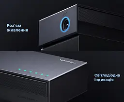 Некерований Ethernet-комутатор UGREEN CM833 5 портів RJ45 10/100/1000 Мбіт/с на кожному порту Кожен порт може бути висхідним або низхідним Plug and Play Настінне кріплення Безвентиляторна конструкція Чорний (35492EU) - мініатюра 5