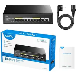 Комутатор Cudy GS1010PE, 8-Port Gigabit PoE+ Switch with 2 Gigabit Uplink Ports 120W (GS1010PE)